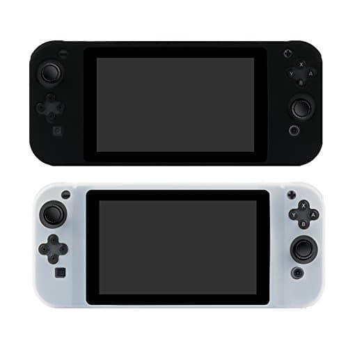 Switch Silicone Case, 2 Packs of Silicone Protective Skin Covers Anti-slip Protector Case for Nintendo Switch Controller(Black and White)