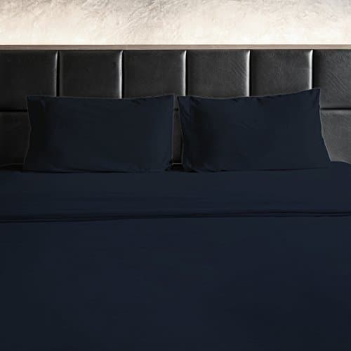 1800 THREAD COUNT FEEL 4 PIECE BED SHEET SET - Better Than Egyptian Cotton (Twin / Twin XL, Navy)