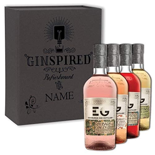 Personalised Edinburgh Gin Ginspired Christmas Gift Set Hamper (50cl With 2 Fever Tree Tonics) (Rhubarb & Ginger)