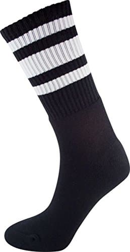 Socco Crew Black White Socks(6 9)1pair Skate Socks