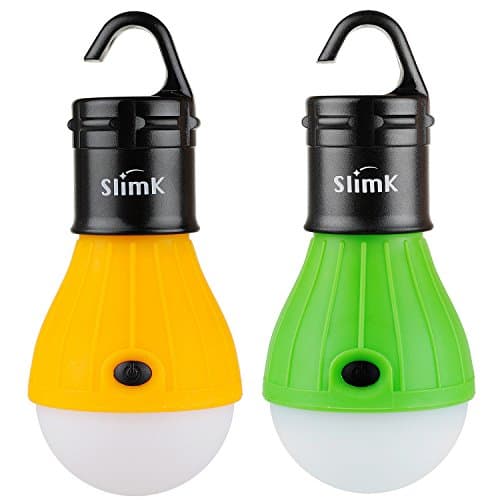 2 Packs Camping LED Tent Light Bulb Night Light Emergency Light for Camping Hiking Fishing Outdoor Indoor Use Battery Powered Gen.2(Green+Yellow)