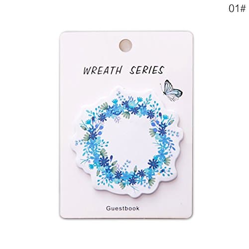 Creative Stationery Beautiful Wreath Stickies Spring Flower Message Sticky Notes Office Sticks School Supplies