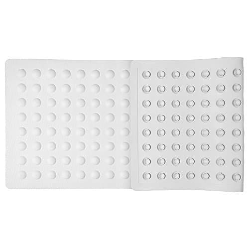 Bath and Shower mat, Non-Slip Bathtub mat, Extra Length, with Effective Suction Cups, Non-Toxic, Latex-Free Natural Rubber, 38.2" x 14.2", White