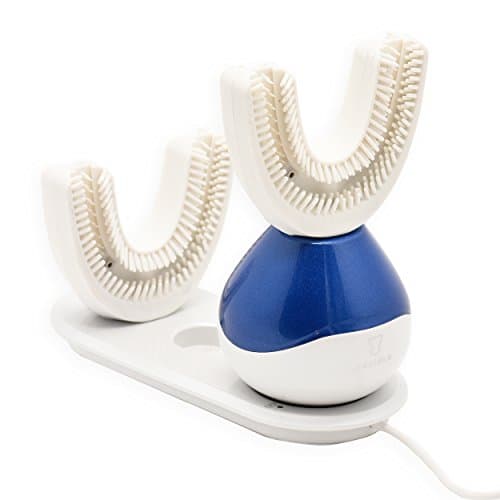 Automatic Electric Toothbrush Wireless Charging,All Tooth Toothbrush in 15 Seconds By Ultrasonic with U Type Toothbrush Top WHITE
