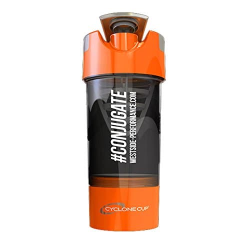 Westside Performance Nutrition #Conjugate Cyclone Shaker with Added Compartment - Great for Protein Shakes, Nutritional Supplements and Other Beverages - 16 fl. oz. (Oranage)