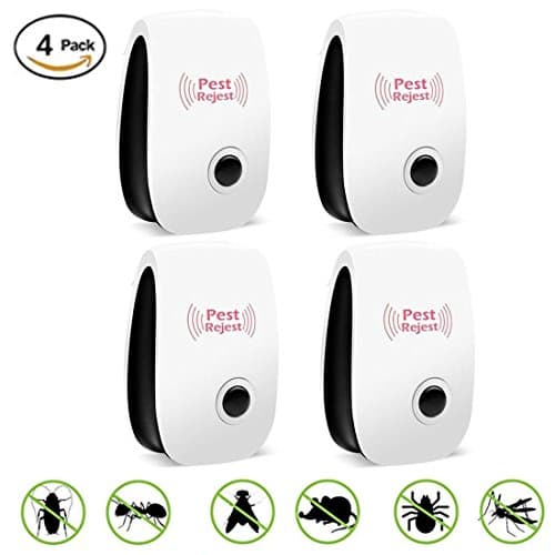 Ultrasonic Pest Repellent Control,Electronic Plug In Repeller indoor for Insects- Mosquitoes, Mice, Spiders, Ants, Rats, Roaches, Bugs, Non-toxic Eco-Friendly, Human &amp; Pet Safe(4 PACKS)