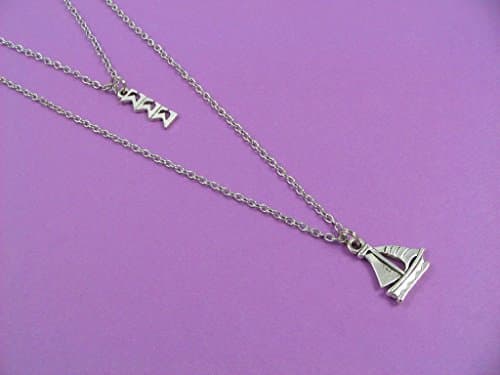 Sigma Sigma Sigma Tri Sig Tri Sigma Lavaliere Sailboat Greek Letter Double Chain Layered Sorority Charm Necklace OFFICIALLY LICENSED PRODUCT
