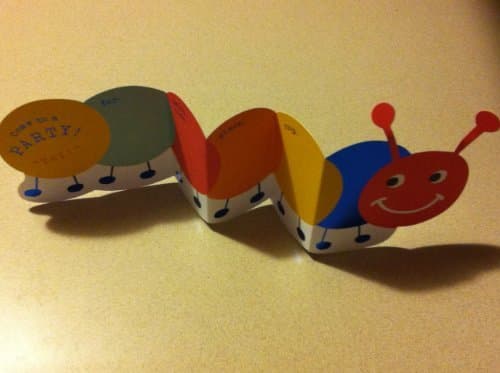 10 Count Fold Out Invitations-Caterpillar by Mara Mi Zoomerang