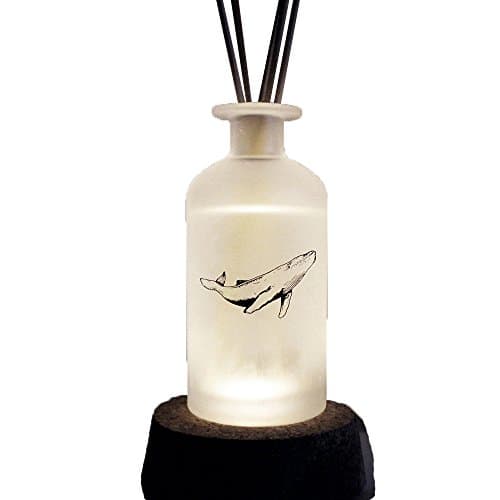 THE ENSOUL Diffuser Lamp Set(Illust Glass, Led Coaster + Fiberstick 3ea + Fragrance 150ml), Whale, Bluish Lilac