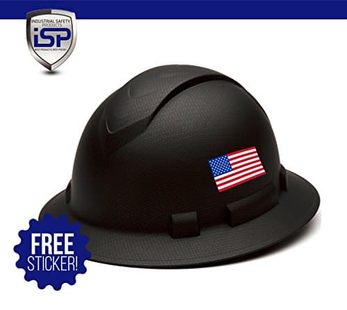 Pyramex Full Brim RIDGELINE Patterned Hard Hat with 6 Point Ratchet Suspension - Free Sticker Included