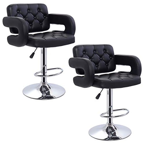 Black Bar Stools Leather Swivel Adjustable Hydraulic Pub Chair Which Will Perfectly Decor Your Living Room