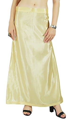 Indian Satin Silk Petticoat Bollywood Solid Inskirt Lining For Sari