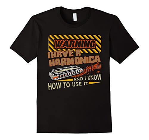 Men's Harmonica T shirt - I Have A Harmonica Shirts Large Black