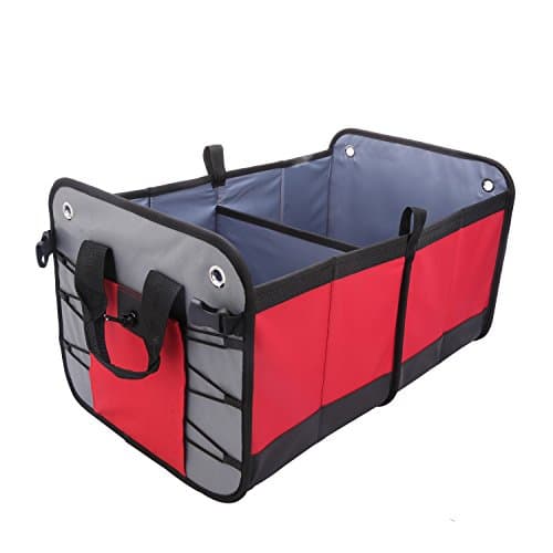 Premium Auto Trunk Organizer, Abestbox Durable Waterproof Collapsible Cargo Storage for Car, SUV, Truck (Red)