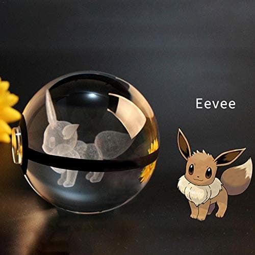 iBeta Handmade Night Light Decorative Lamp 5CM 3D LED Crystal Ball Pokemon Home Decoration Night Light RGB Color Elf Table Lamp 13 Styles Best ChristmasGift
