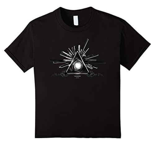 unisex-child Abstract Pyramid Form - Black &amp; White - Graphic Shirt 10 Black