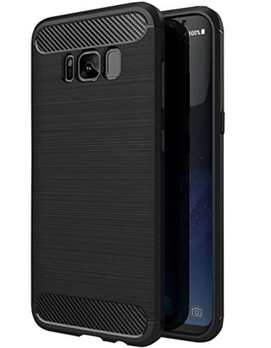 Galaxy S8 Plus Case,Samsung Dretal Carbon Fiber Shock Resistant Brushed Texture Soft TPU Phone case Anti-fingerprint Flexible Full-body Protective Cover For Samsung Galaxy S8 Plus 2017 (black)