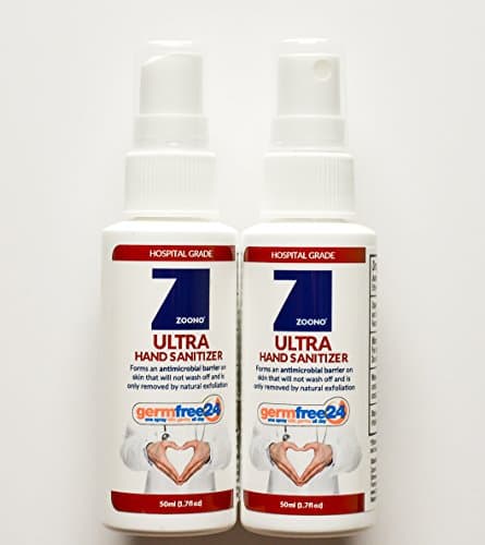 Ultra GermFree24 Hand Sanitizer Pack - Long-Lasting 24 Hour Effect - Kills 99.99% Of Germs & Provides All Day Protection - Non-Staining - Odorless (Includes 2x 50ml Spray Bottles)