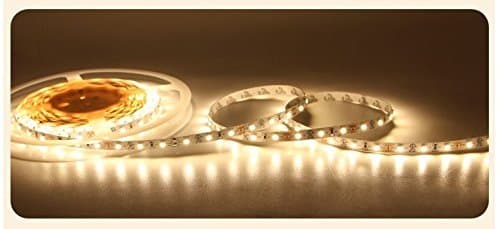 LEDMY Led Strip Light Kit Super Bright DC12V 24W SMD3528 IP20 Led Tape Light with Power Supply Warm White 3000K 5Meter/ 16.4Feet Plug and Play Using for Homes, Kitchen Cabinet Lights and Car Lighting