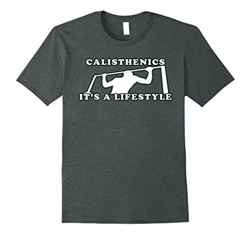Mens Calisthenics Shirt for workout Pullups Squats warm-up lovers Medium Dark Heather