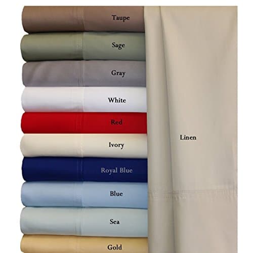 Royal Tradition 100 Percent Bamboo Bed Sheet Set, Split-King, Solid Sea, Super Soft and Cool Bamboo Viscose 5PC Sheets
