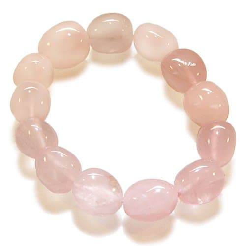 Amulet Tumbled Rose Quartz Crystals Love Good Luck Powers Gemstone Bracelet