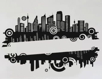 uBer Decals Vinyl Wall Decal Sticker Modern City 7 552 36x57 inches