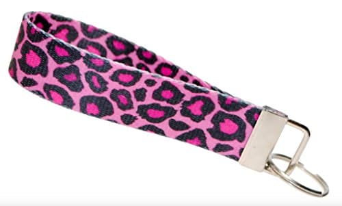 Pink Leopard 1" wide Key Fob