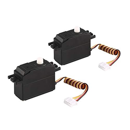 Heraihe 2pcs 25g Plastic Gear Servo 4.8-6V for 1/12 Wltoys 12428 12423 RC Car Truck Model Steering Part Accessories