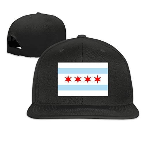flys Chicago Flag Washed Unisex Adjustable Flat Bill Visor Baseball Hat