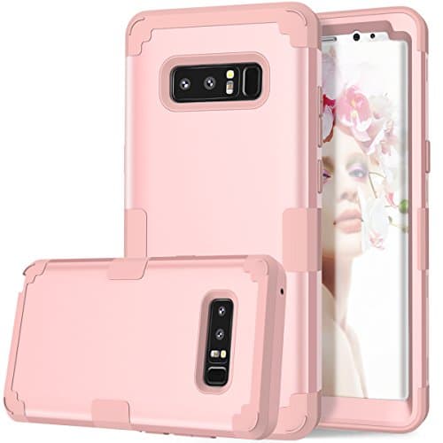 Samsung Galaxy Note 8 Case, PSRAT Hybrid Rugged High Impact Defender Full-body Protective Cover, 3in1 Shockproof Hard PC+ TPU Bumper anti-scratch Armor Case for Galaxy Note8(2017)- Rose Gold