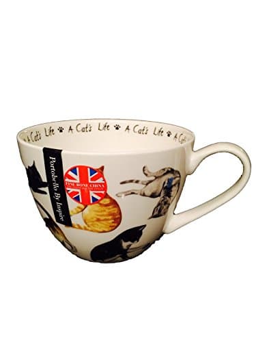 Cat Lovers Large Coffee or Tea Cup - Gift Boxed - A Cats Life Motif