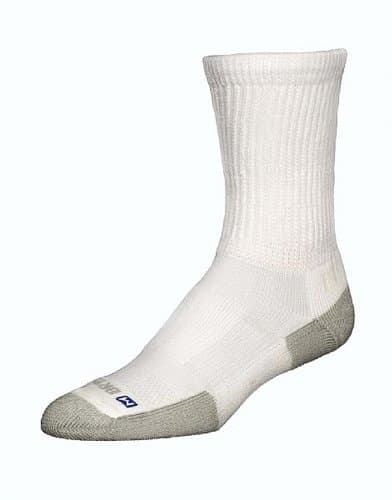 Drymax Men's Walking Crew Sock, White/Gray, X-Large