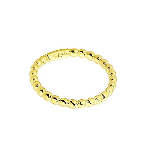 Solid 10k Yellow Gold Beaded Band Baby Ring, Size 4