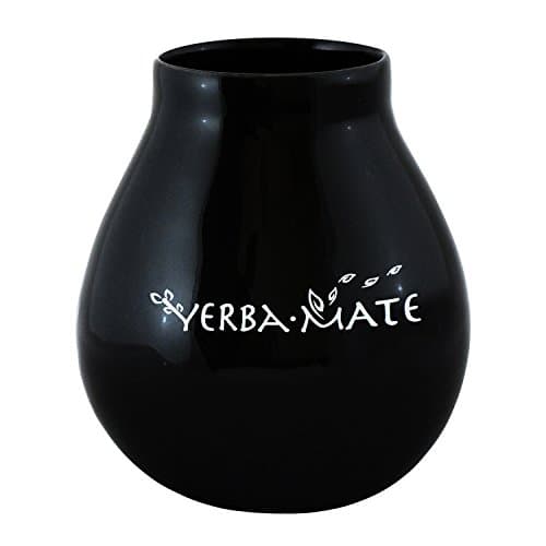Yerba Mate mug | cup ceramic black with the inscription "Yerba mate" | about 450 ml | easy to clean | from Cebador
