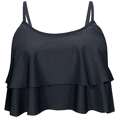 Balasami Women's Retro 50s Plaid Pattern Polka Dot Halter Molded Soft Pads Vintage Bikini Swimsuits Tops