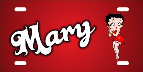 Anchor Graphix Betty Boop in Red Blend License Plate Customize with Name/Aluminum