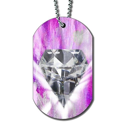 Diamond Pink Shimmer - Dog Tag Necklace