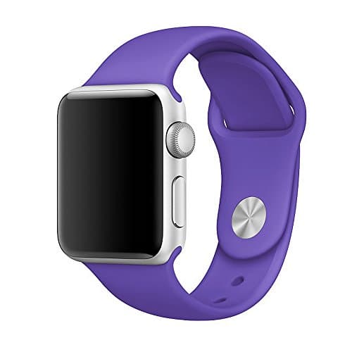 Vteyes Apple Watch Sport Band, Soft Silicone Replacement Strap For Apple Watch Series 1 Series 2 (Purple, 42MM M/L)