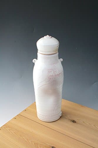 Hand Crafted Large White with Red Blush Bottle #53, Olive Oil Bottle, Scented Oil Diffuser, Scented Oil Container, Liquor Bottle