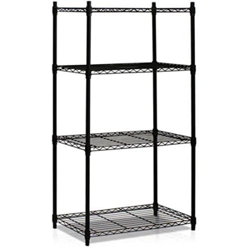 4-Tier Heavy-Duty Industrial Strength Black Wire Shelving