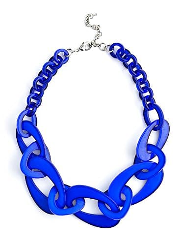 Mod Resin Links Necklace in Cobalt Blue