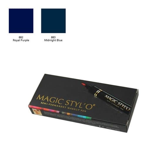 Bundle of 2 Items: Magic Stylo Semi Permanent Makeup Pen (Royal Purple & Midnight Blue)