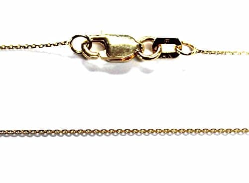 14kt 14K Yellow Solid Gold 16" 18" 20" 24" .5mm DAINTY Diamond Cut Cable Chain