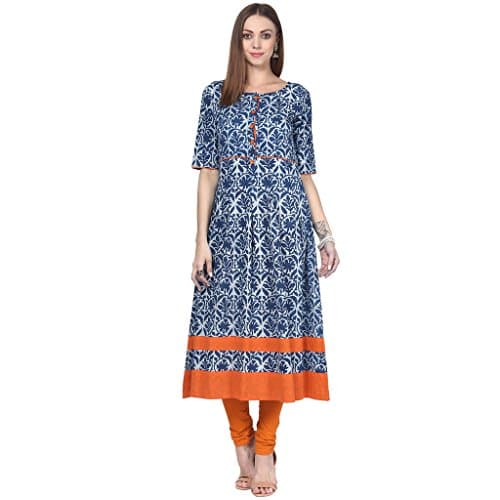 Indigoferry Women's Hand Block Printed Long Kurta