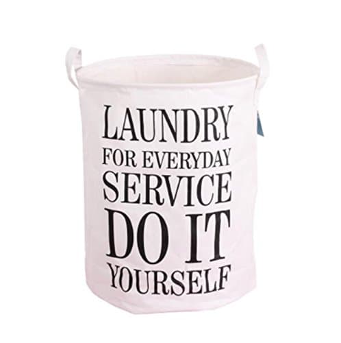 Foldable Laundry Basket Polyester Storage Bag Hamper Waterproof Toys Organizer Tidy Clothes Holder White - intl