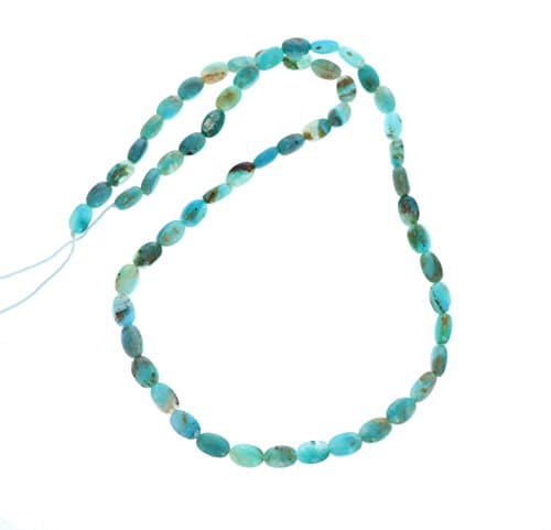 PERUVIAN OPAL BEADS OCEAN BLUE OVAL 7.5x5.5mm