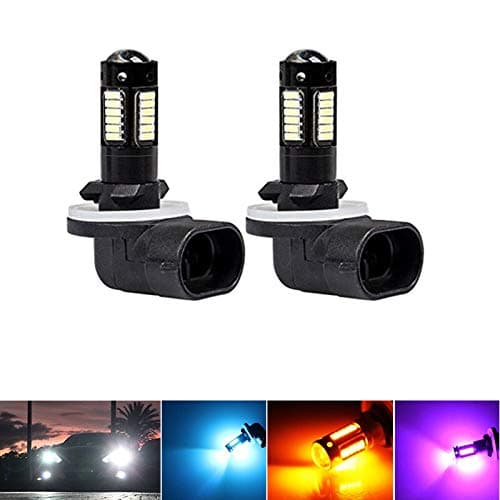 2pcs High Power H27 881/H27 880 LED Replacement Bulbs Car Fog Lights Daytime Running Lights DRL Lamps 12V White Amber Ice Blue Fog light (Emitting Color : H27 881, Socket Type : White)