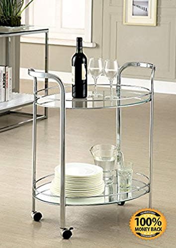 ArtMuseKit Manille Contemporary Serving Cart, Chrome