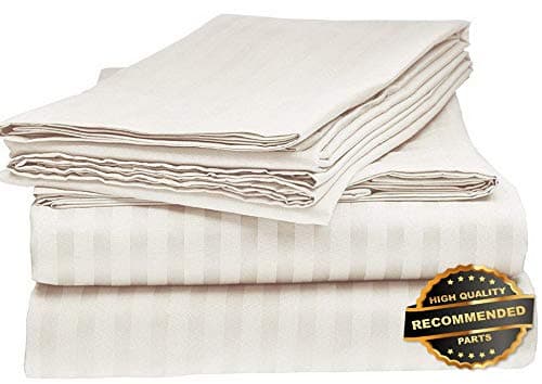 Sandover 1800 Series 100% Cotton Satin Dobby Stripe Sheet Set- Assorted Colors and Sizes| Size King | Style DUV-5301218201